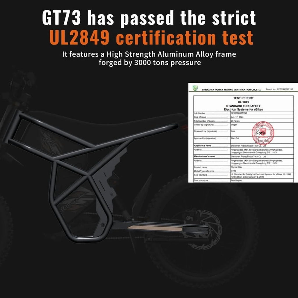 GT73 PRO 338 NM Electric Dirt Bike for Adults.3000W(Peak)Dual Motor 50Mph Max Speed.60V 50MPH 36.4AH Dual Battery Ebike.85 Miles Range. 25 Motorcycle Tires. All-Terrain for Mountain. Snow. UL2849
