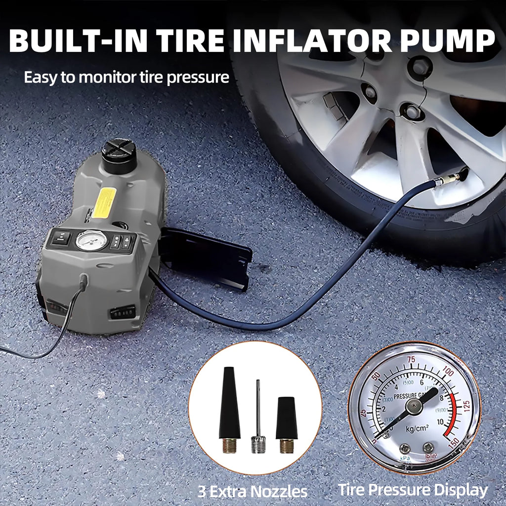 SZTAA Electric Car Jack Lift with Air Compressor and Emergency Hammer 5 Ton/11023 lbs Hydraulic Jack for SUV Sedan Truck Change Tires Garage Repair