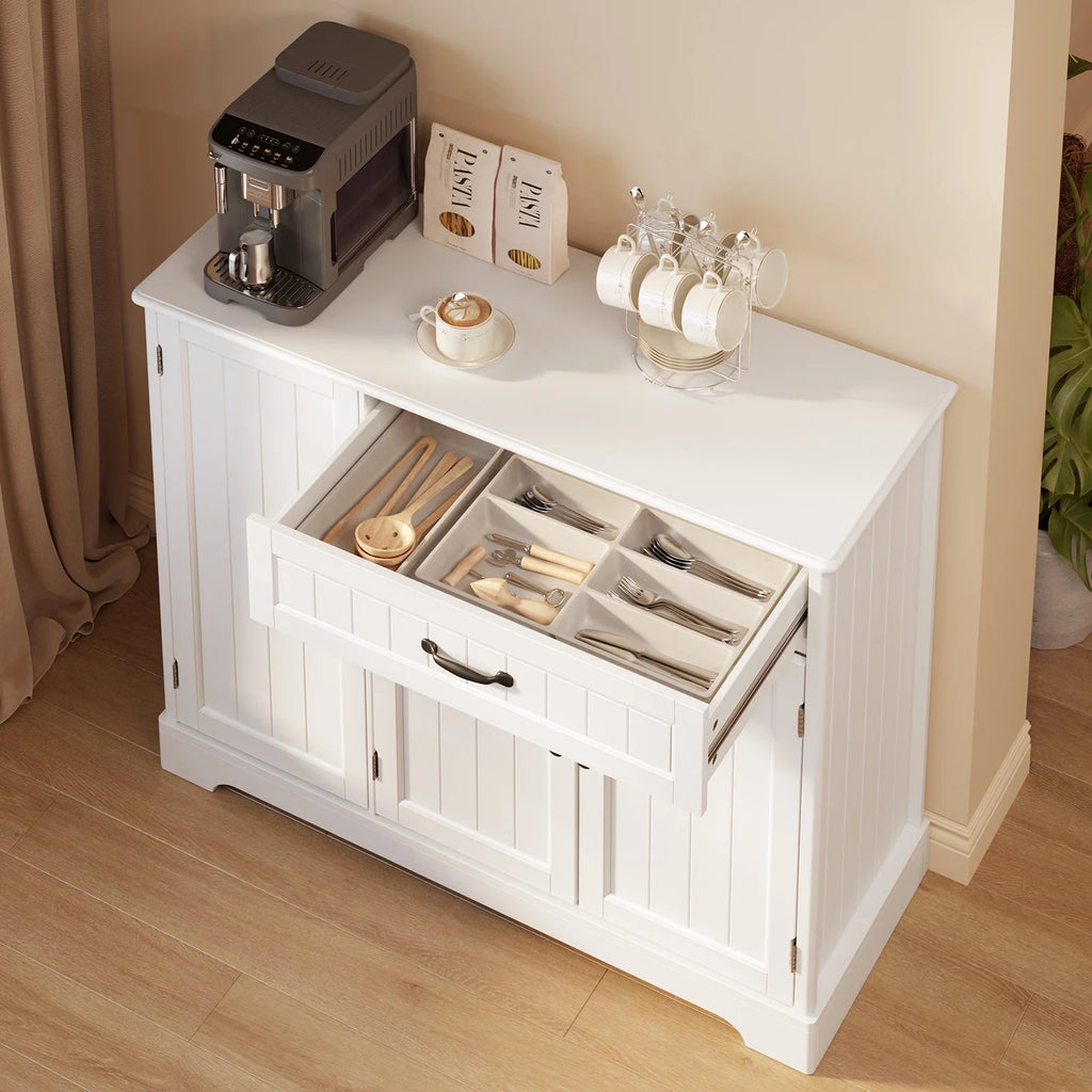 Coffee Bar. Lofka 42 Kitchen Storage Cabinet. Sideboard Buffet Cabinet with 8 Shelves. 1 Drawer