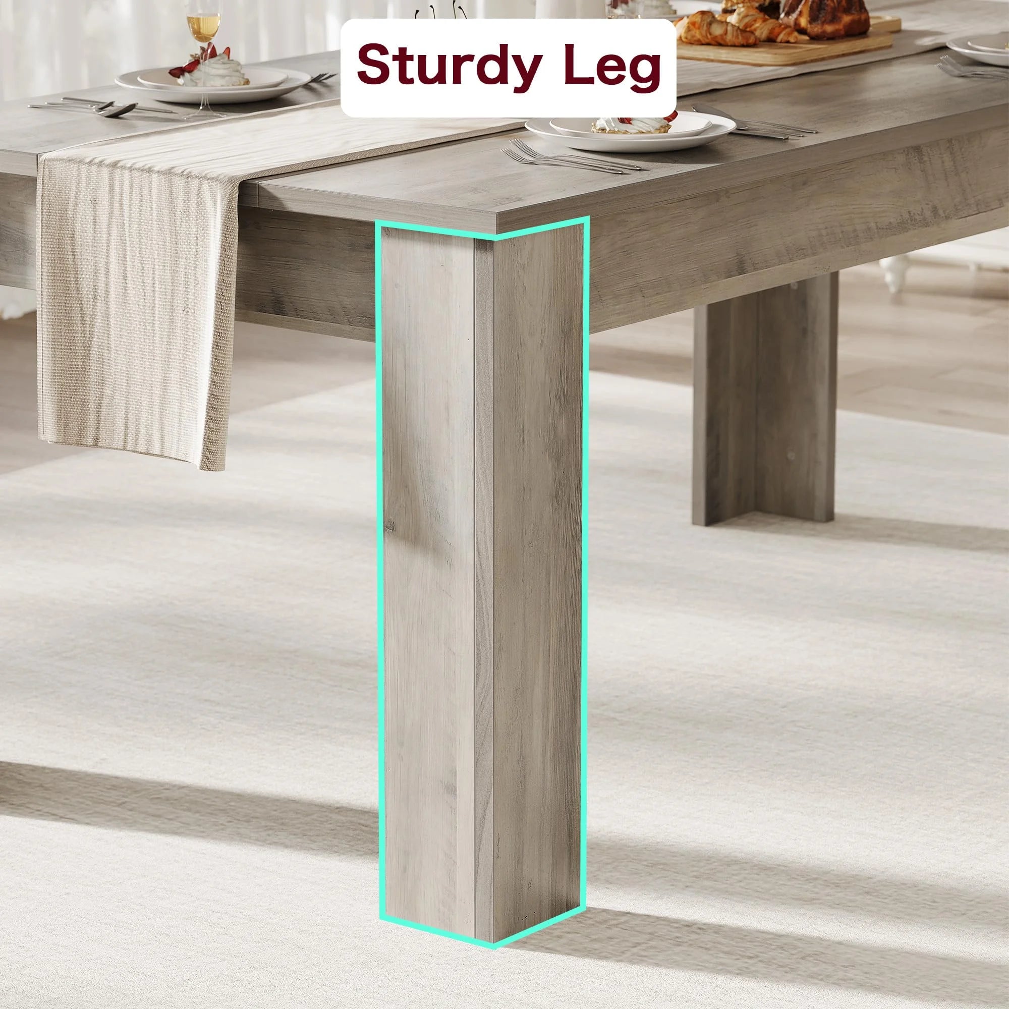 Dining Table for 4-6.63-inch Dining Tables for 4.Farmhouse Kitchen Table with Large Tabletop.Rectangular Dining Room Table.Kitchen Dining Table Dinner Table for Kitchen.Living Room��Only table��