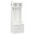 Woodland 24W Hall Tree & Shoe Bench w/ Drawer in White Ash - Engineered Wood