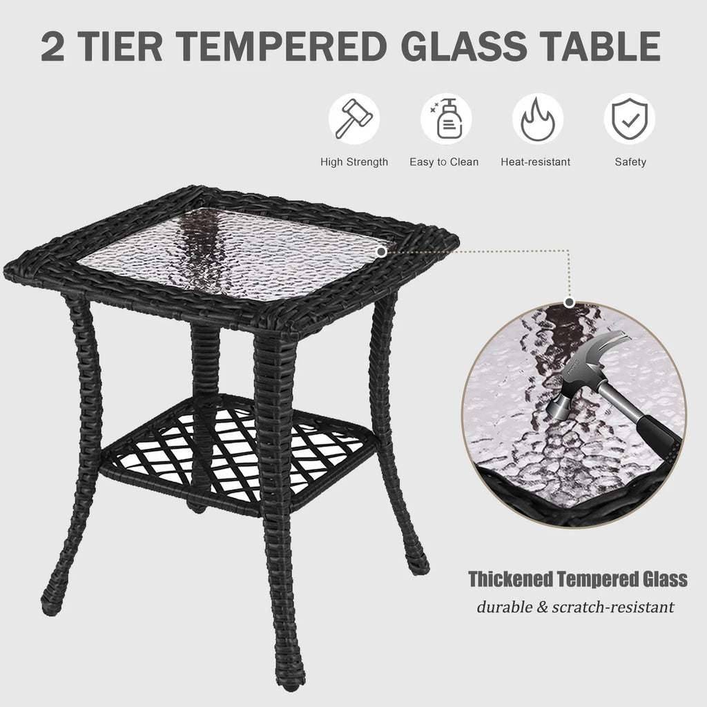 LayinSun 7 Pieces Outdoor Patio Furniture Set with Fire Pit Table. Rattan Wicker Sectional Swivel Rocker Chairs Sets