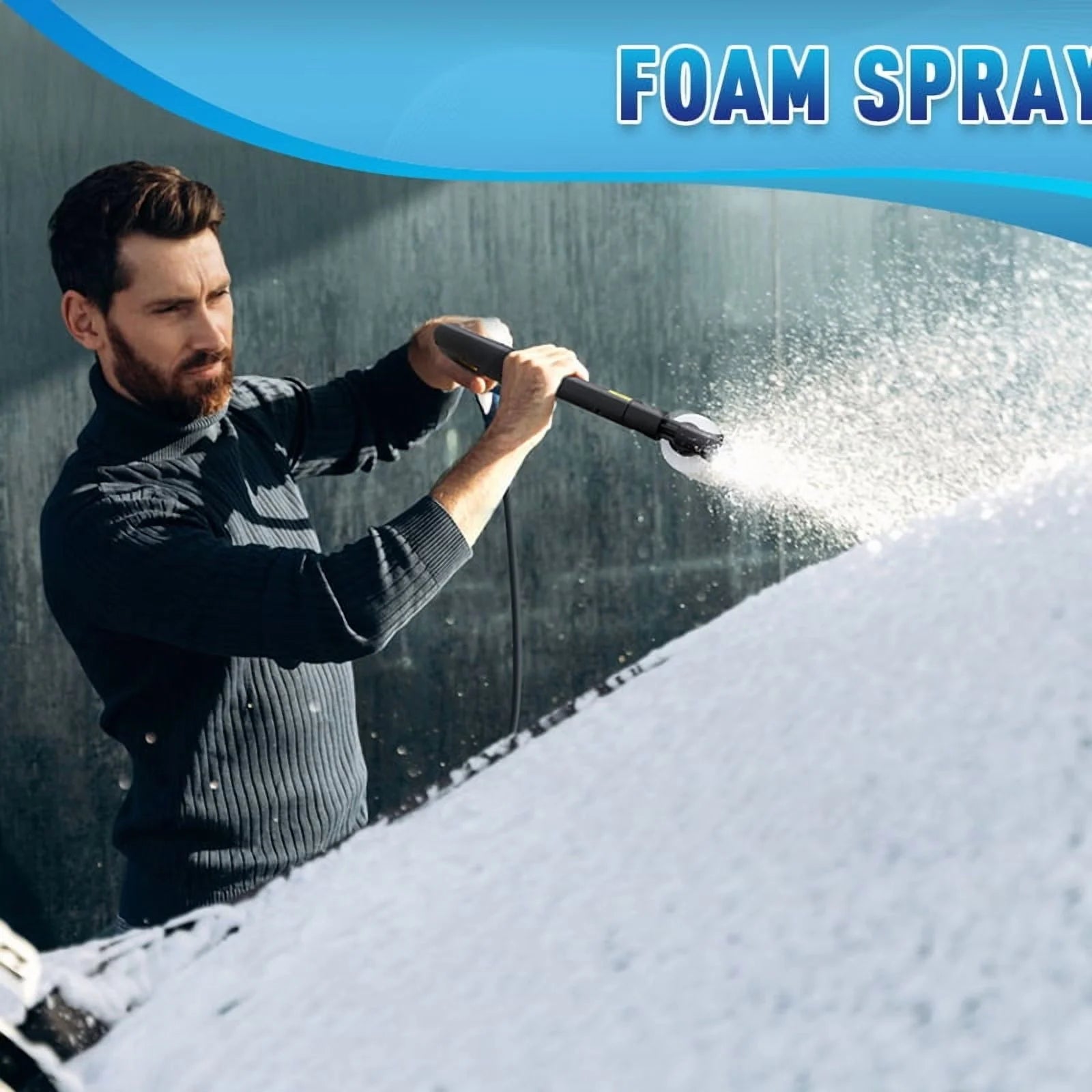 Electric Pressure Washer 5000PSI-Max 3.6GPM Power Washer Touch Screen Adjustable Pressure.4 Nozzles and 500ml Foam Cannon Power Washer Cleaning for Patio Blue