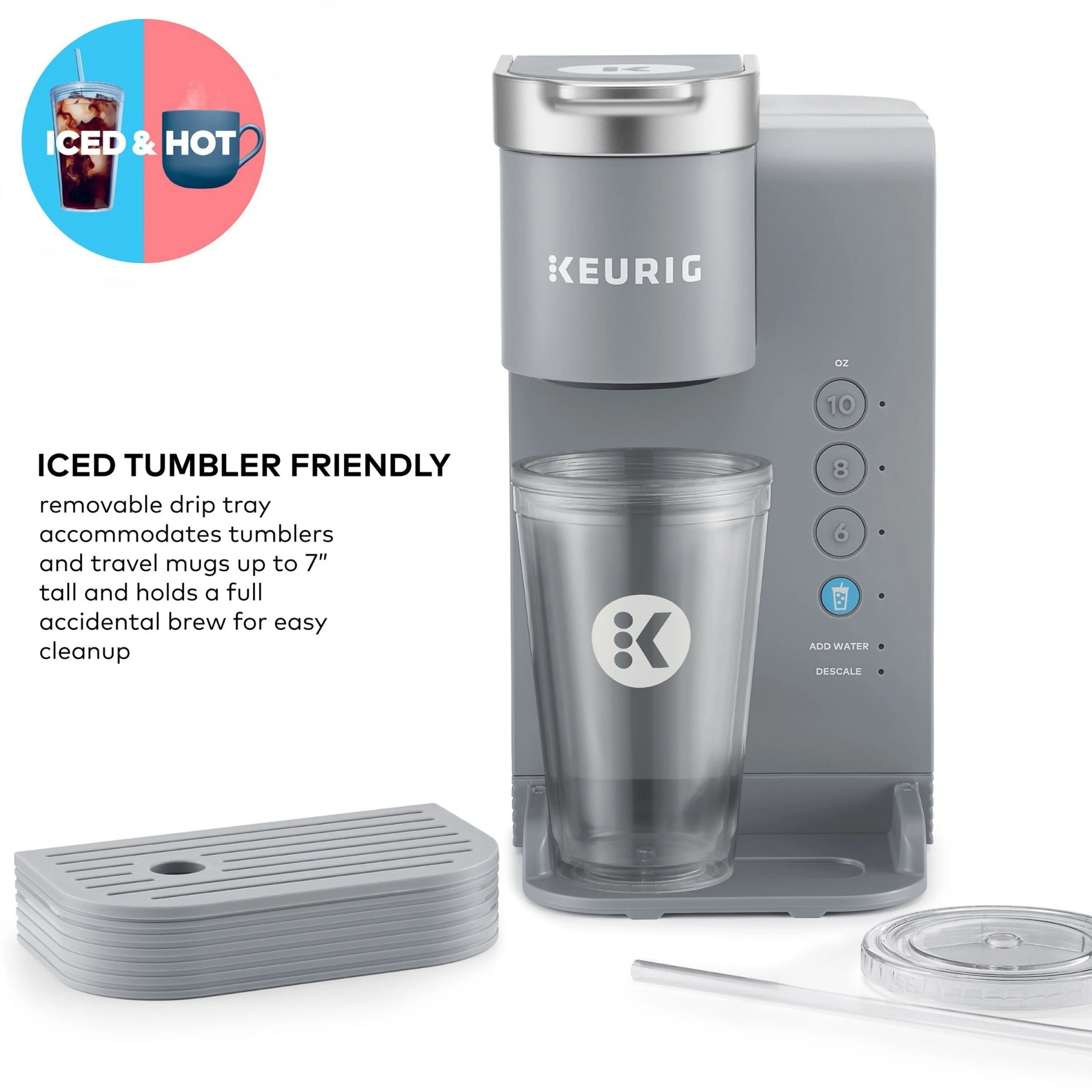 Keurig K-Iced Essentials Iced and Hot Single-Serve K-Cup Pod Coffee Maker. White