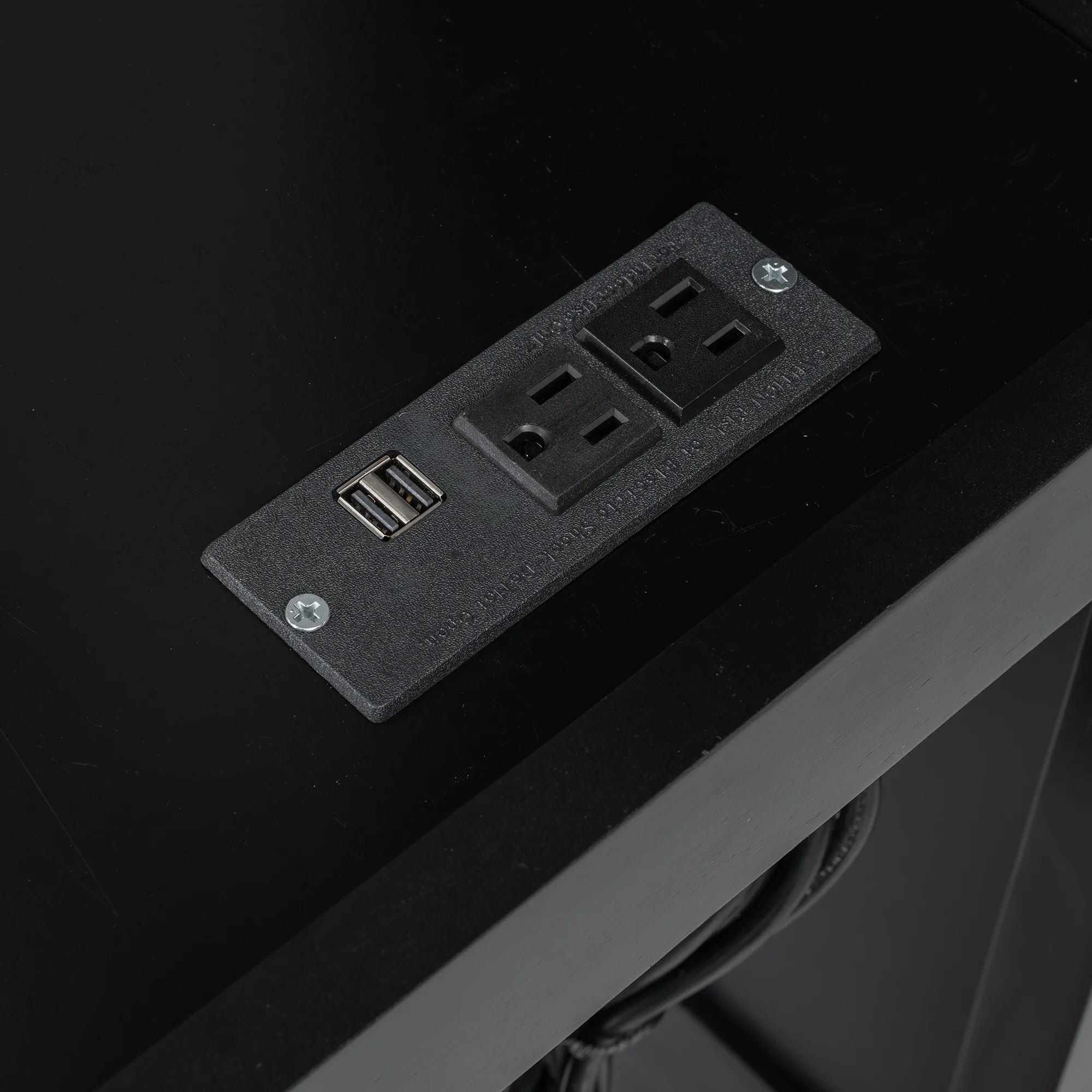 Euroco Wood Full Size Loft Bed with Desk and Shelves. Gaming Bunk Bed with LED Light and USB Charging. Black