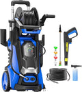 Electric Pressure Washer 5000PSI-Max 3.6GPM Power Washer Touch Screen Adjustable Pressure.4 Nozzles and 500ml Foam Cannon Power Washer Cleaning for Patio Blue