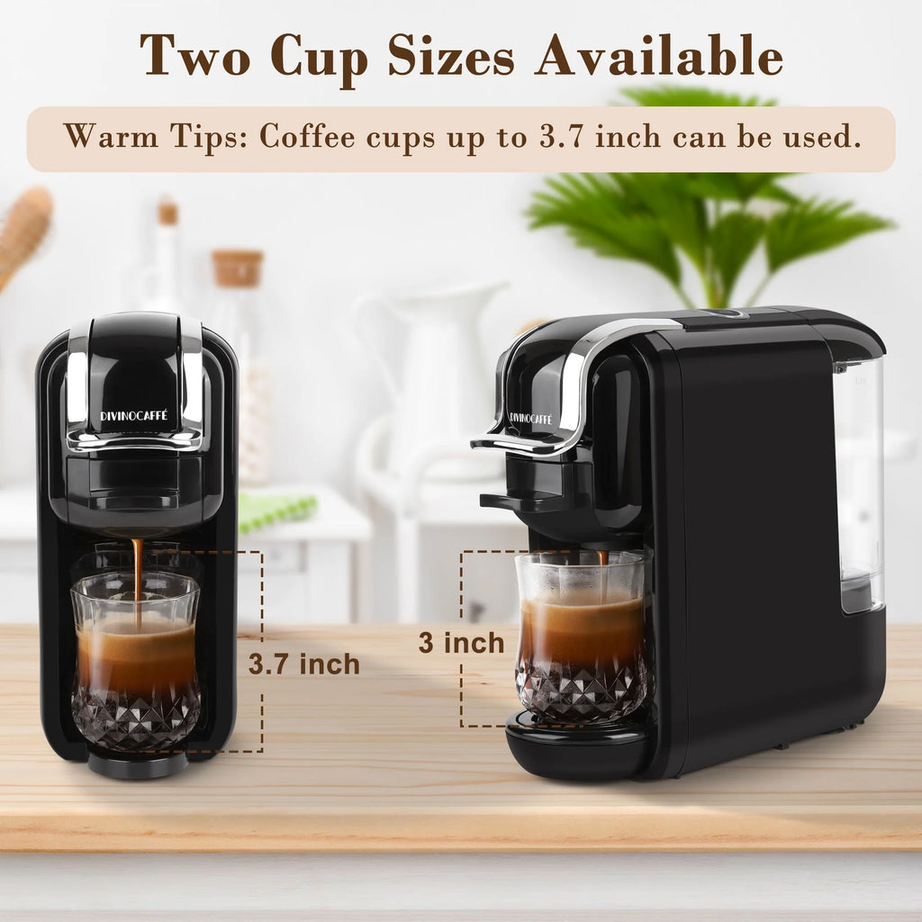 Espresso Maker for Nespresso Capsule. Lavazza Blue Capsule & Coffee Powder. 19 Bar Pump Pressure Makes Authentic Espresso Coffee. Mini Espresso Coffee Machines with Removable Water Tank.