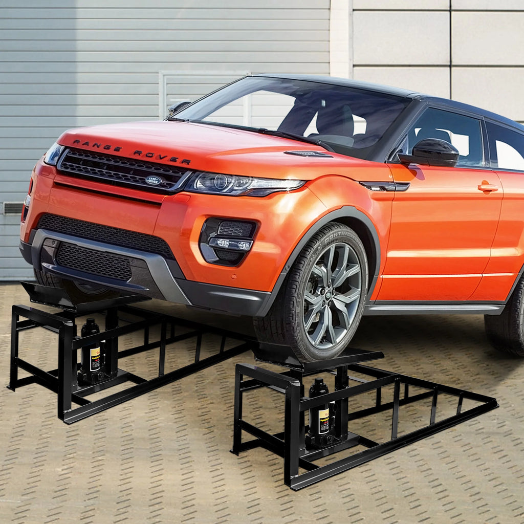 Lafati 2-Pack Hydraulic Car Ramps: Heavy-Duty Vehicle Ramps with 5T / 10000lbs Jack Load Capacity. Portable Design for Effortless Oil Changes and Car Lifts