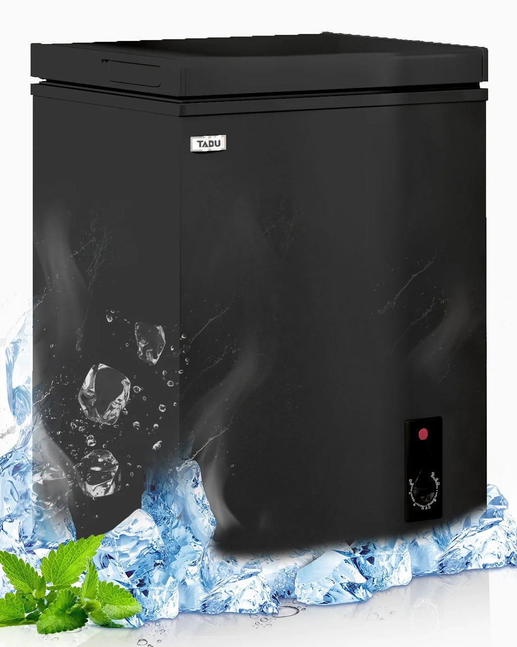 TABU Chest Freezer.3.5 Cu ft Deep Freezer.Garage Ready.Top Open Door.Black