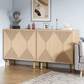 Tribesigns 59 Modern White Storage Cabinet Set. Freestanding Floor Cabinet. Wood Buffet Cabinet with Doors. Large Storage Cabinet for Living Room. Dining Room. Garage
