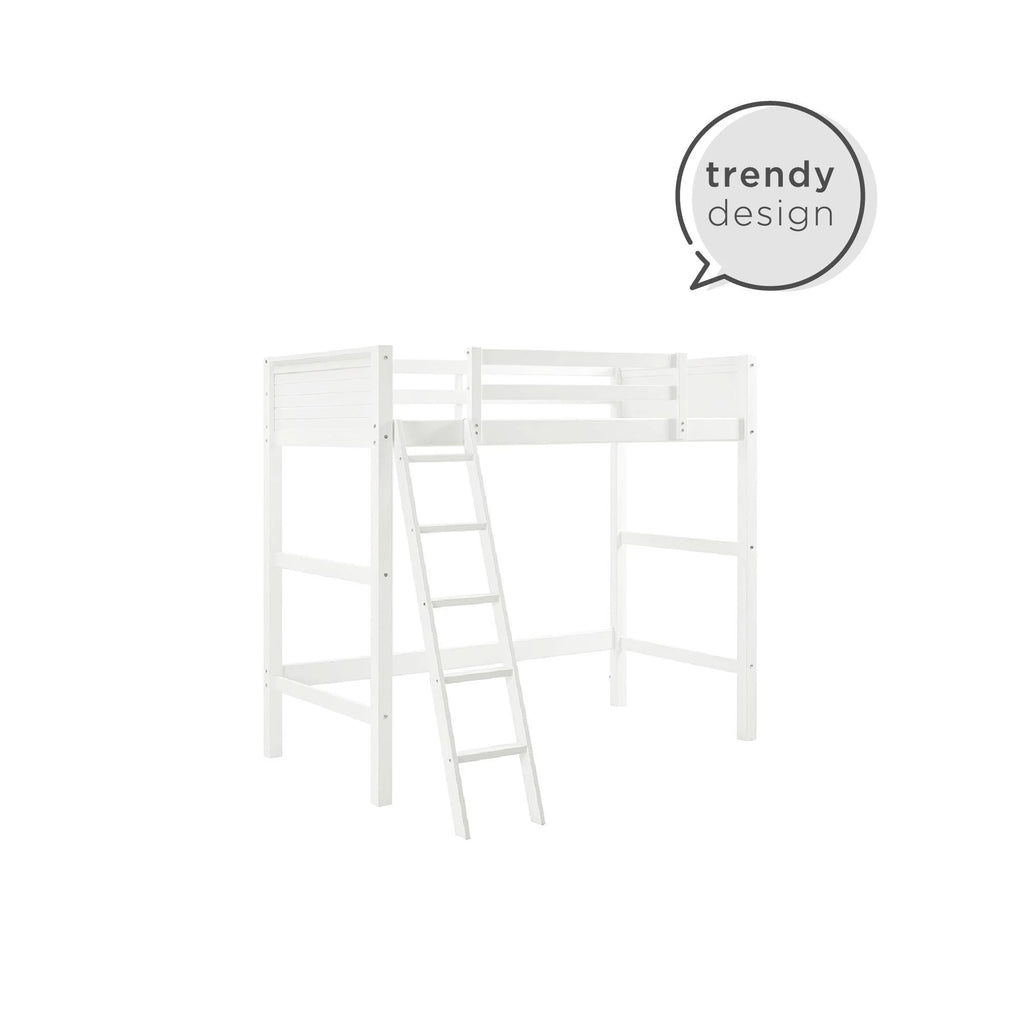 Your Zone Kiarah Twin Loft Bed with Ladder. White