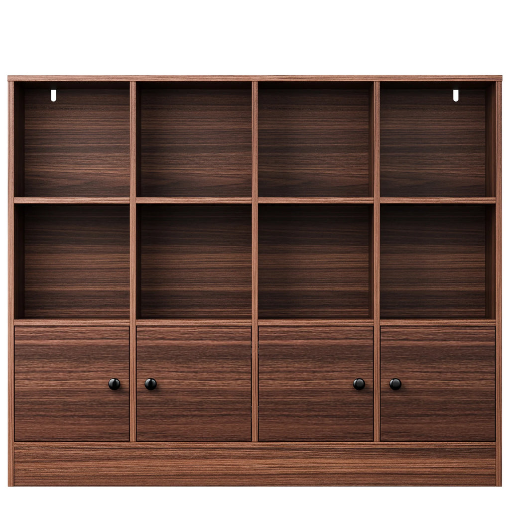 Cozy Castle 3-Tier Open Cube Bookcase with 12 Cubes and 4 Doors. Adjustable Shelves. White