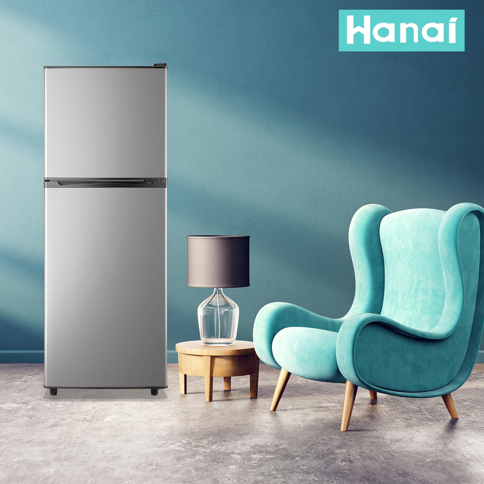 WANAI 4.5 Cu.ft Large Size Mini Fridge with Adjustable Thermostat. Compact Refrigerator Silver. New