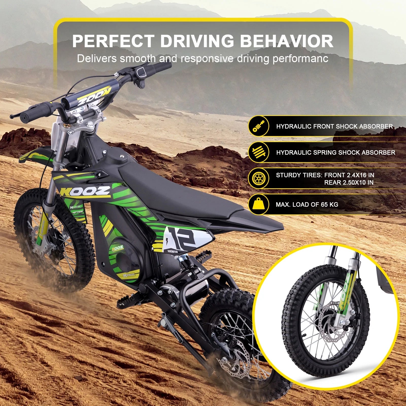 MotoTec 36v 1000w (HP112E) Electric Dirt Bike Blue