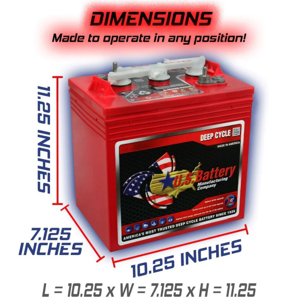 US2200XC Replaces T-105 6V Volt Deep Cycle Golf Cart. Solar. Marine. RV and Industrial Use Batteries - 6 Pack
