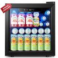 Auseo 1.3 Cu.ft. Mini Beverage Refrigerator Cooler - 55 Can &12 Bottle Mini Fridge with Double Glass Door. for Home/Bar/Office. Electronic touch control