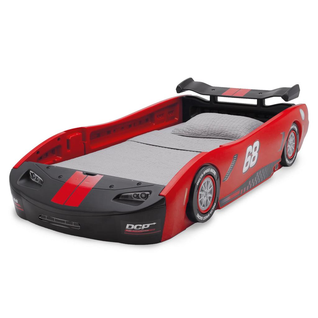 Delta Children Turbo Race Car Twin Bed. Blue