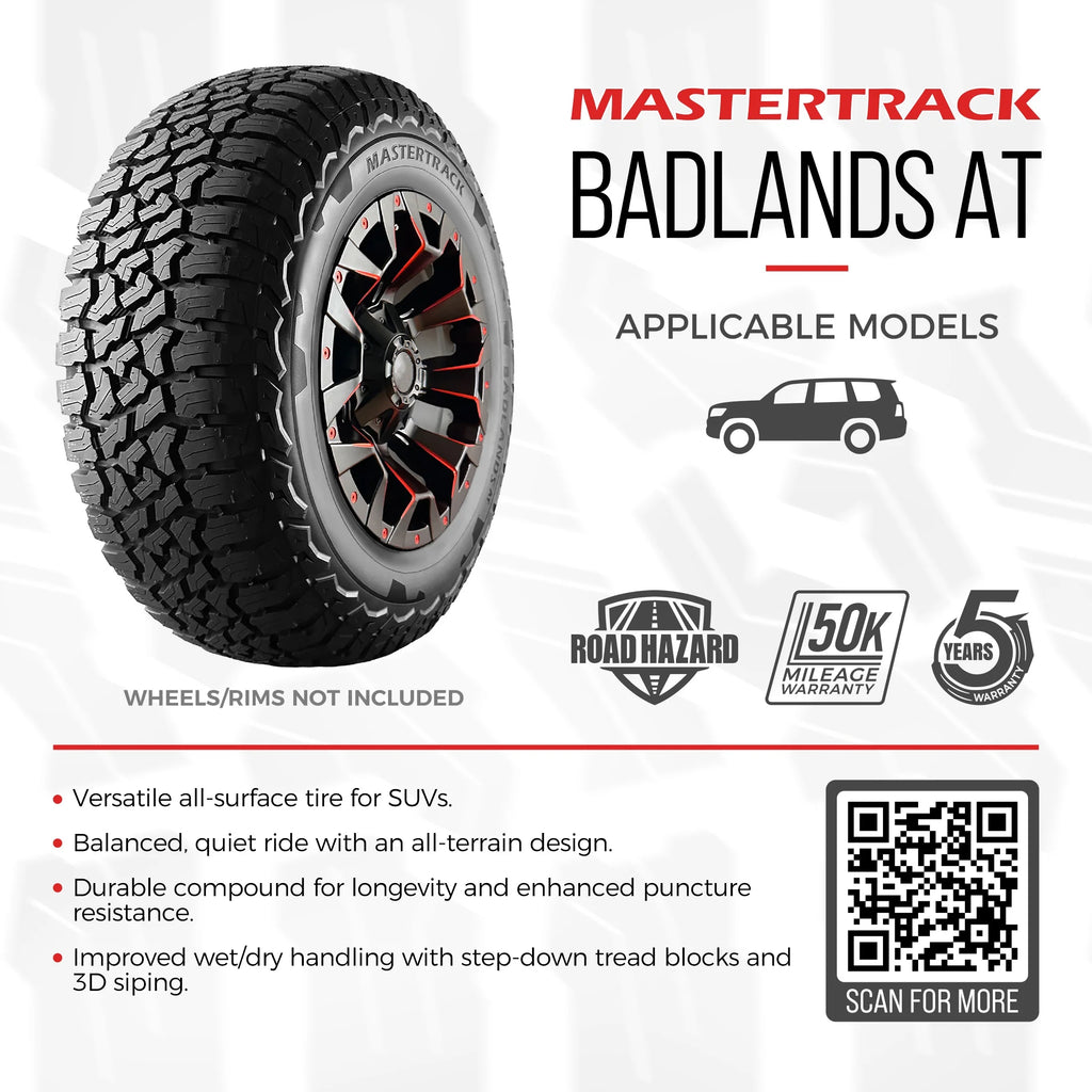 Mastertrack Badlands AT All Terrain 265/70R16 112T SUV All Season Tire 265/70/16(Tire Only)