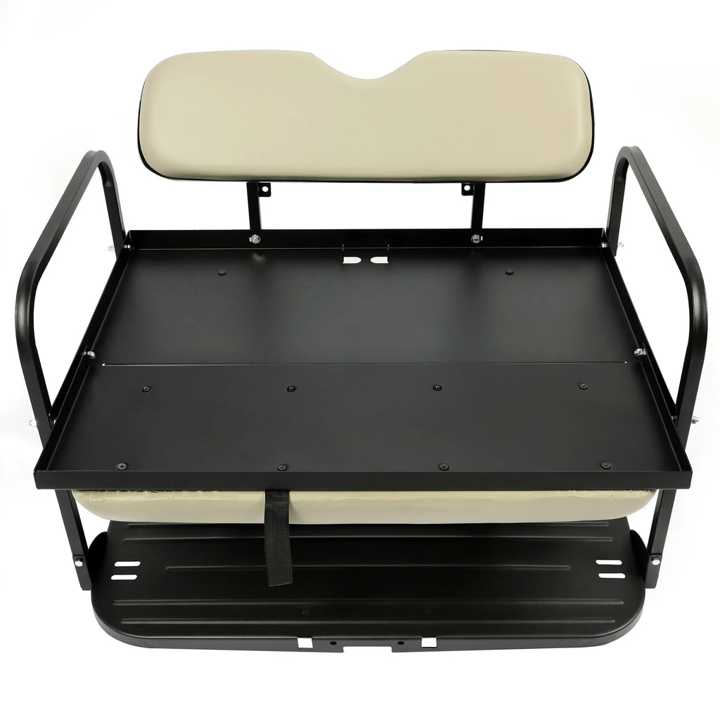Kojem Back Rear Seat for 2007-2016 Yamaha Drive G29 Golf Cart Folding Back Seat Off White Powder Coated Rear Flip Seat