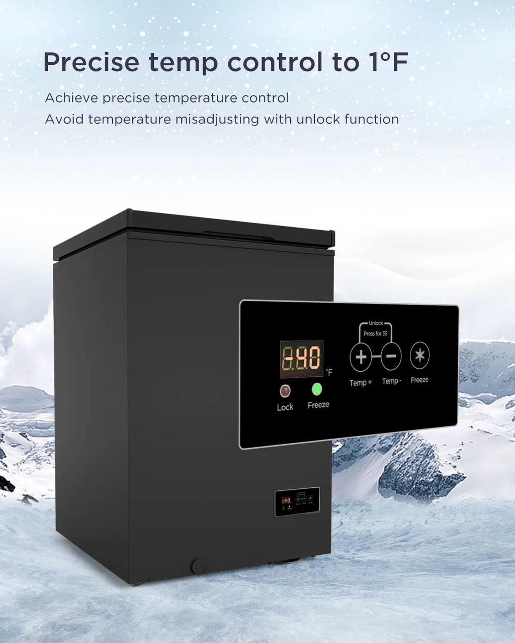 ADT Low temperature Chest Freezer 3.5 Cubic Feet Free-Standing Top Door Freezers 14�H to -40�H