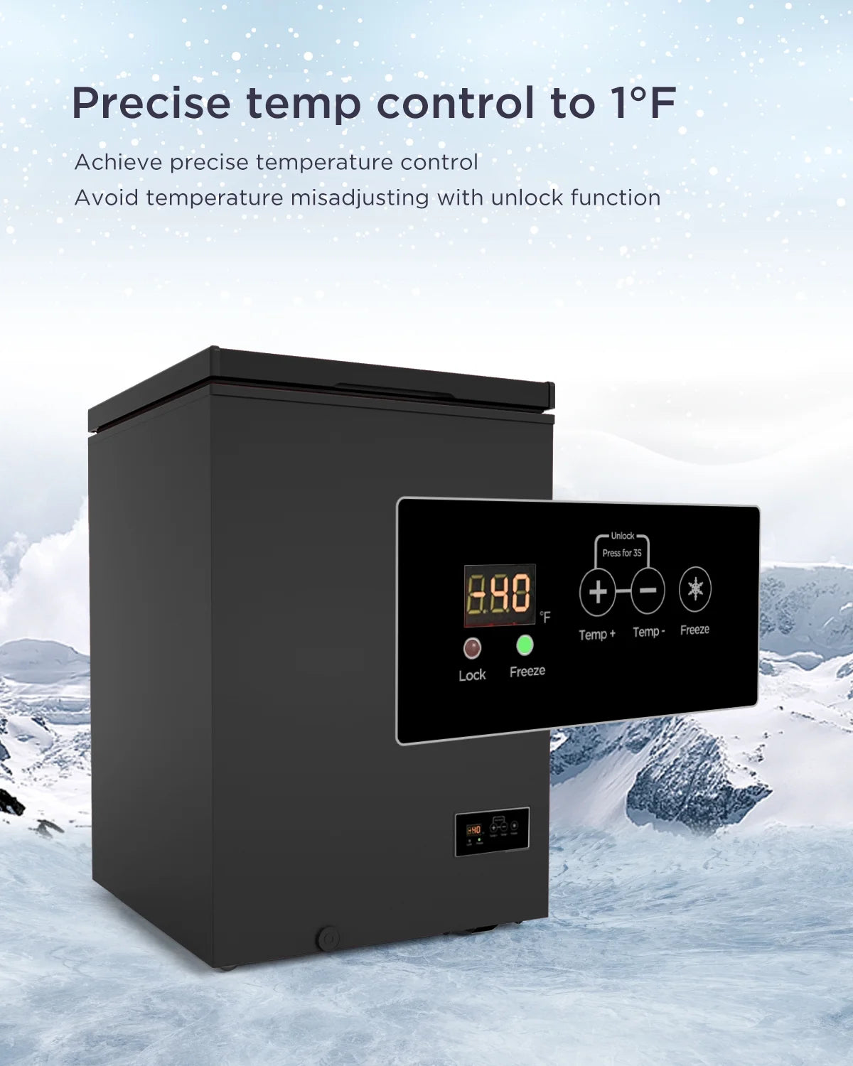 ADT Low temperature Chest Freezer 3.5 Cubic Feet Free-Standing Top Door Freezers 14�H to -40�H