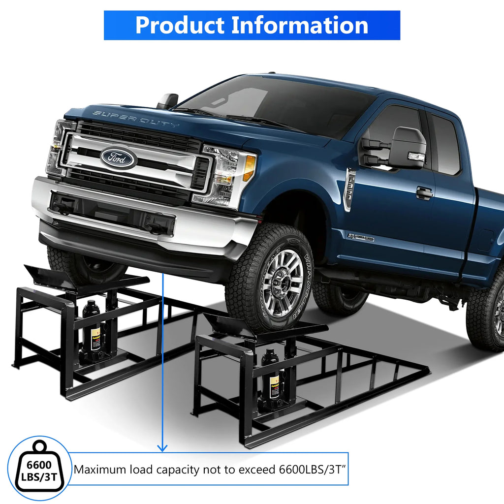 Lafati 2-Pack Hydraulic Car Ramps: Heavy-Duty Vehicle Ramps with 5T / 10000lbs Jack Load Capacity. Portable Design for Effortless Oil Changes and Car Lifts