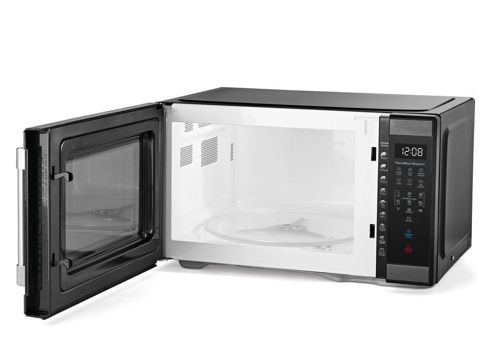 Hamilton Beach 1.1 cu ft Countertop Microwave Oven. Black and Stainless Steel
