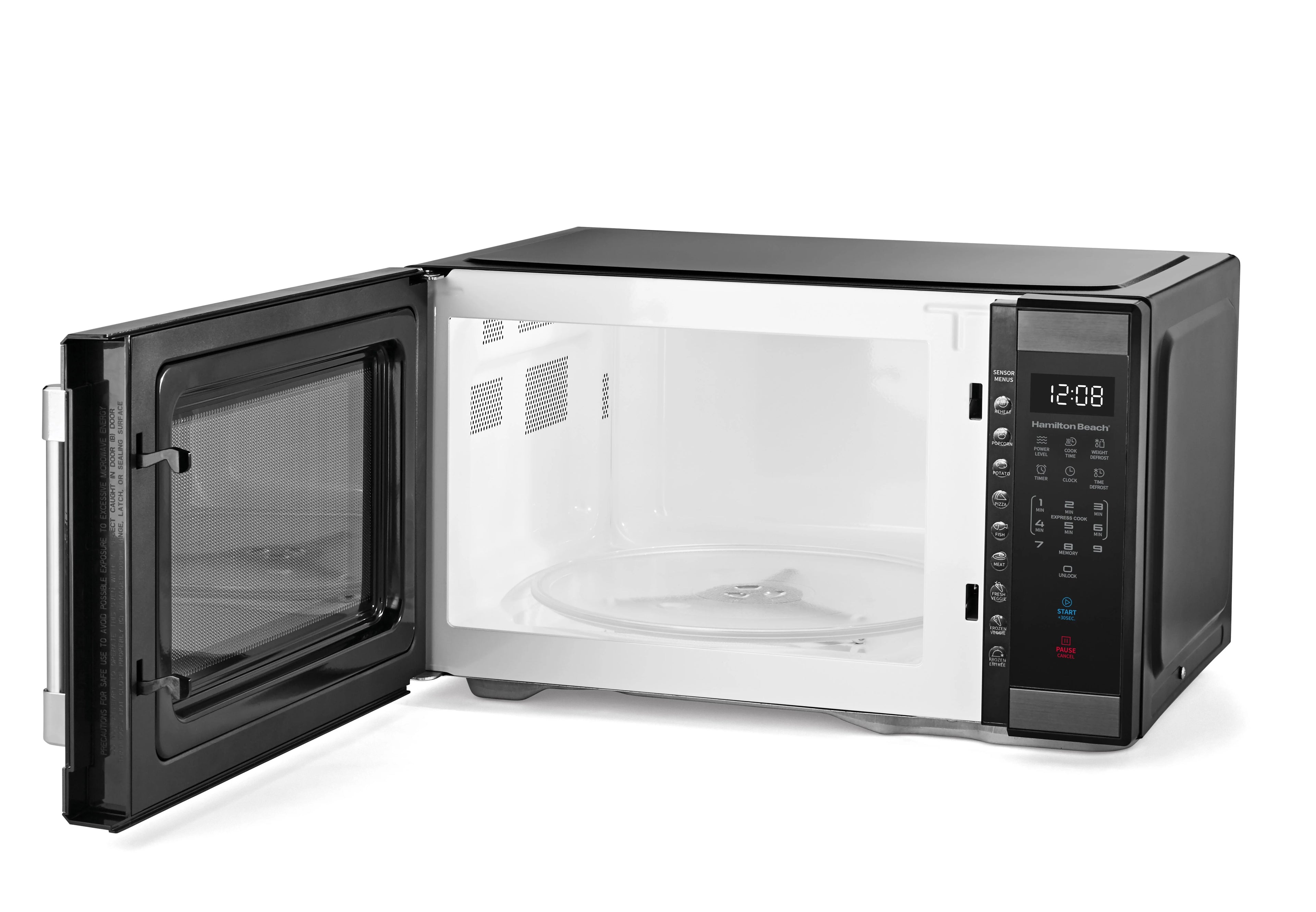 Hamilton Beach 1.1 cu ft Countertop Microwave Oven. Black and Stainless Steel