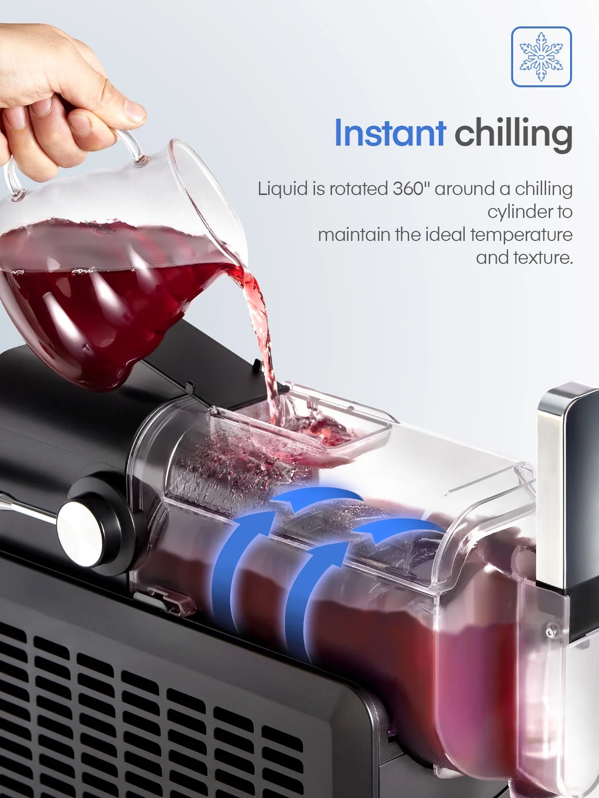 5-in-1 Slushie Machine. No Ice Needed. 15 Min Slushy Machine for Home with Self-Cleaning. Professional Frozen Drink Maker. 5 Preset Programs. Frozen Margaritas. Frapp��s. Milkshakes. and More. FOHERE
