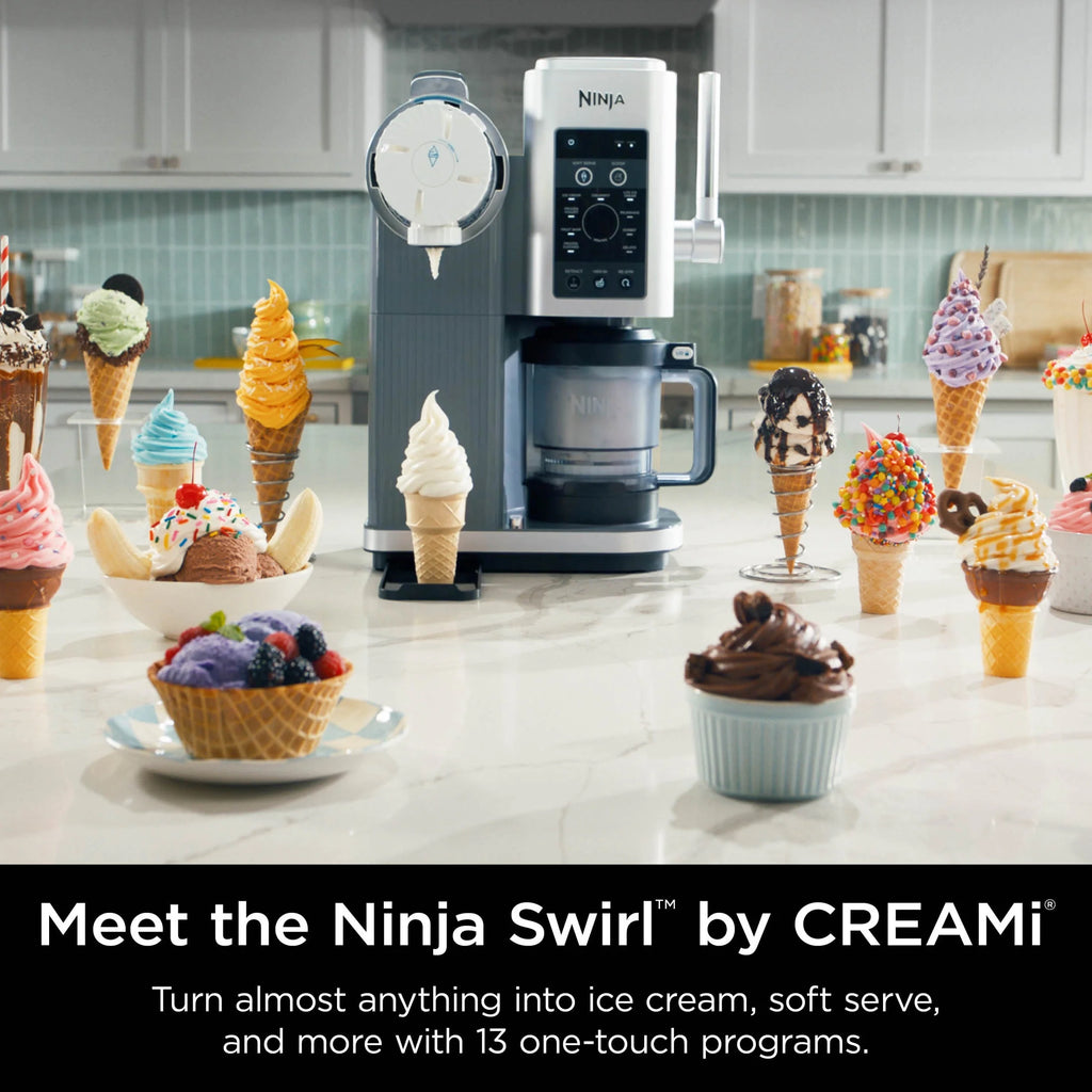 Ninja Swirl? by CREAMi? Soft Serve and Ice Cream Maker. 13 One-Touch Programs. NC701