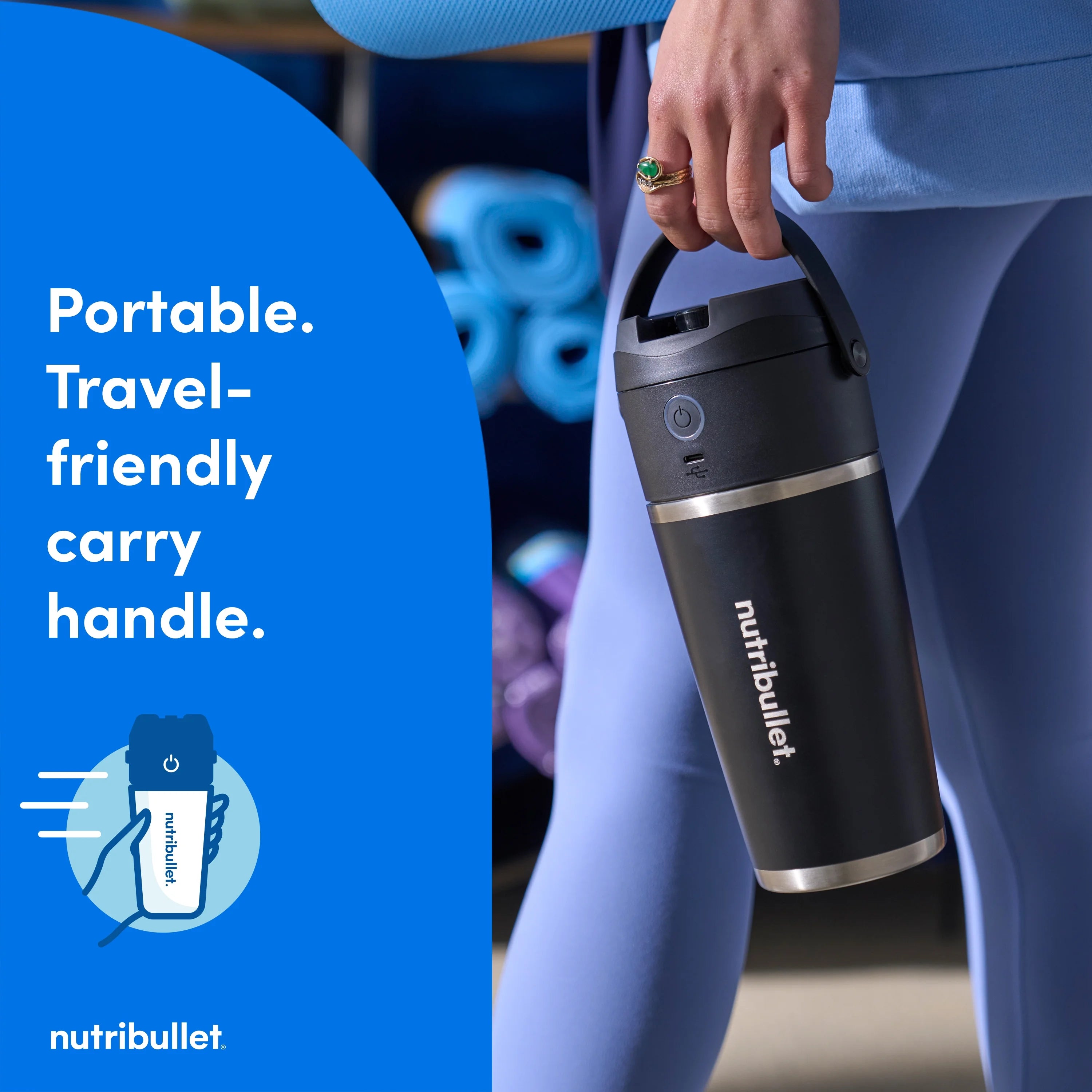 nutribullet Flip Insulated Portable Blender NBPB10350AK - Matte Black. 18oz