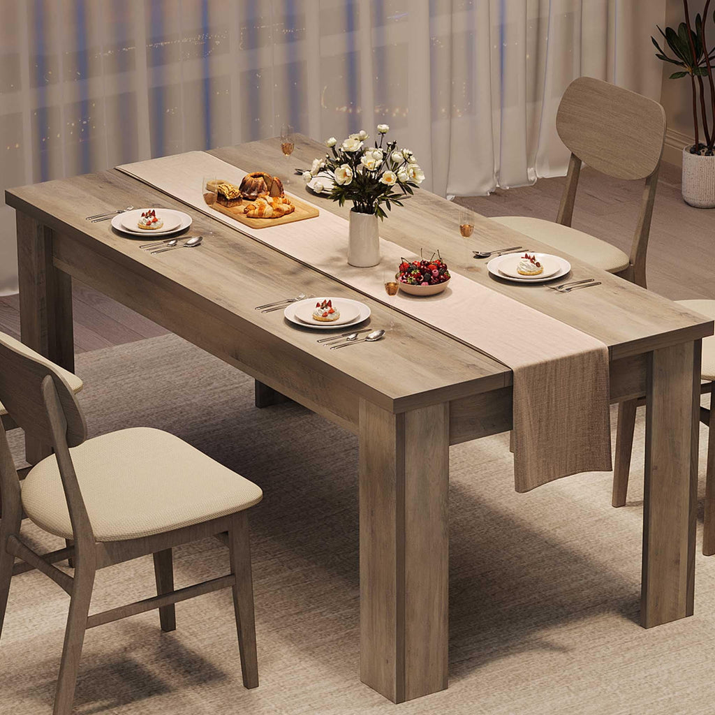 Dining Table for 4-6.63-inch Dining Tables for 4.Farmhouse Kitchen Table with Large Tabletop.Rectangular Dining Room Table.Kitchen Dining Table Dinner Table for Kitchen.Living Room��Only table��