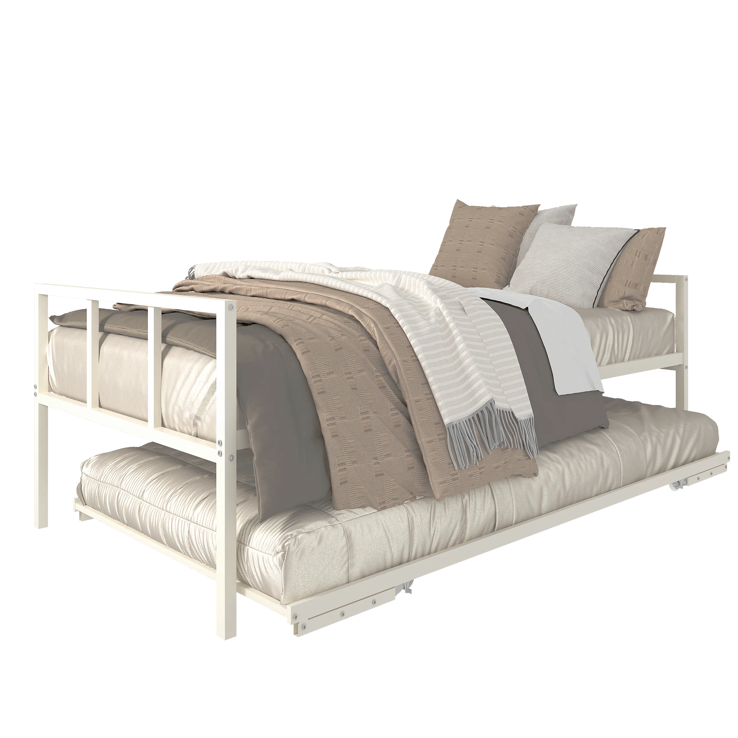 Milliard Twin Daybed and Fold-up Trundle Set. Frame - Mattresses Sold Separately (Black)