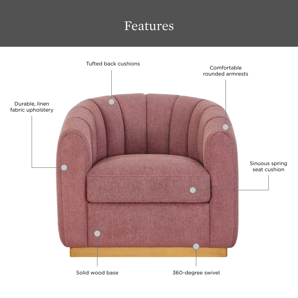Better Homes & Gardens Lillian Accent Swivel Chair. Cream Linen