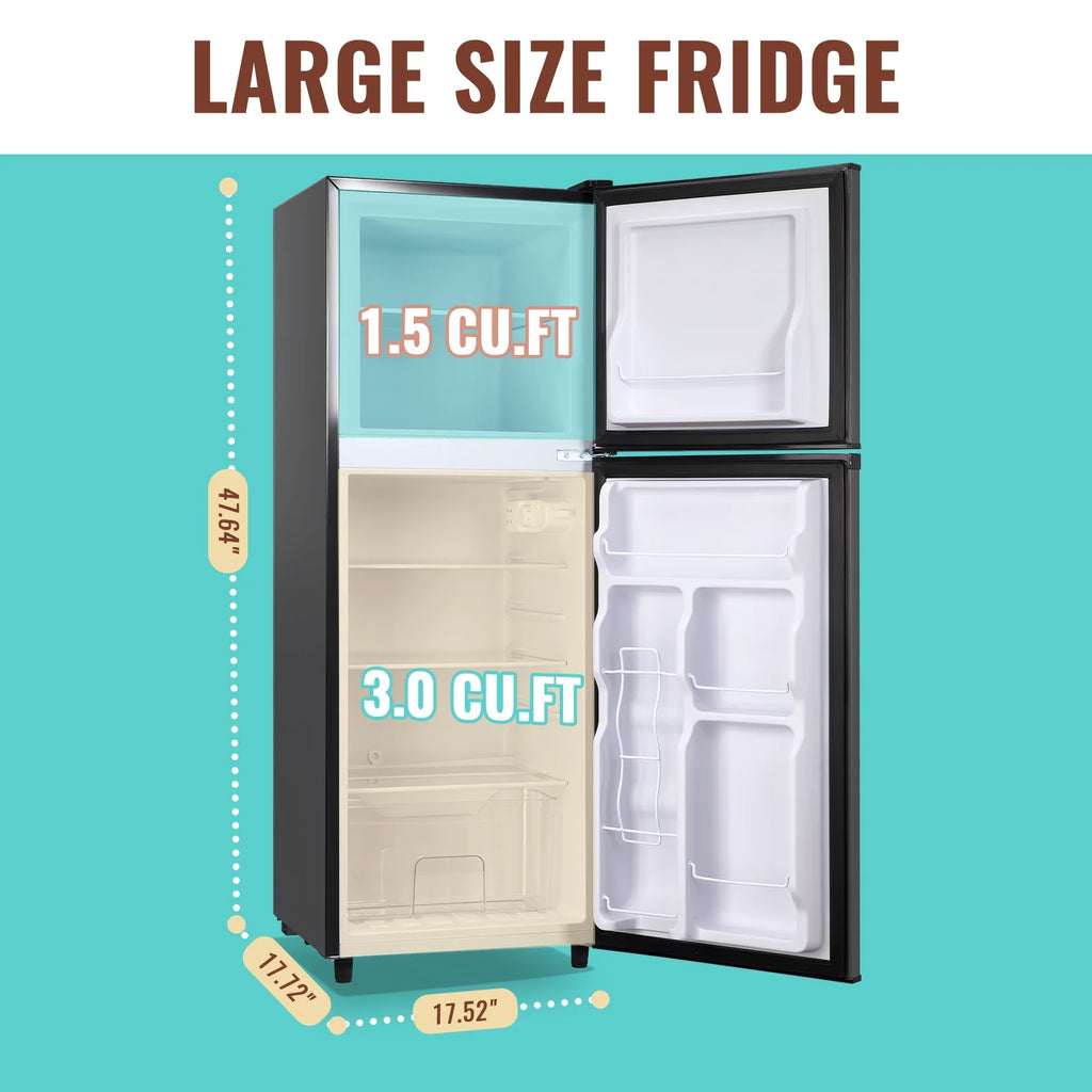 WANAI 4.5 Cu.ft Large Size Mini Fridge with Adjustable Thermostat. Compact Refrigerator Silver. New