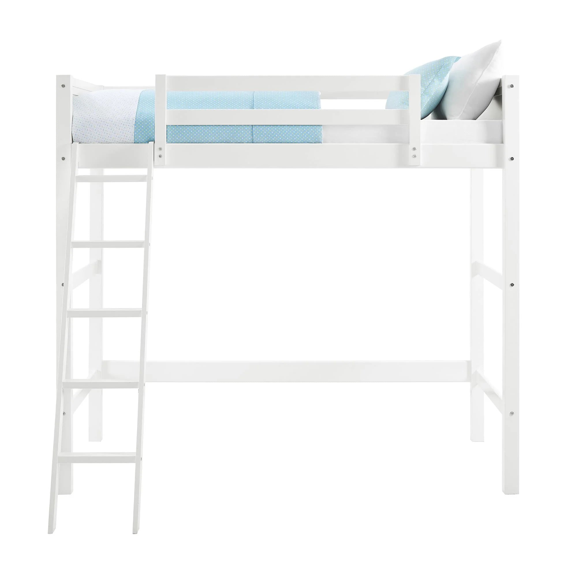 Your Zone Kiarah Twin Loft Bed with Ladder. White