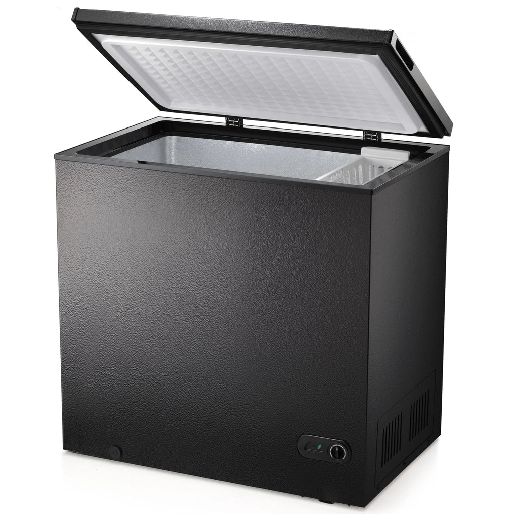 Auseo 8.7 cu. ft. Chest Deep Freezer with Adjustable Temperature. Free Standing Top Open Door Compact Freezer with 3 Removable Basket for Kitchen. Home. Bar. Garage. Office