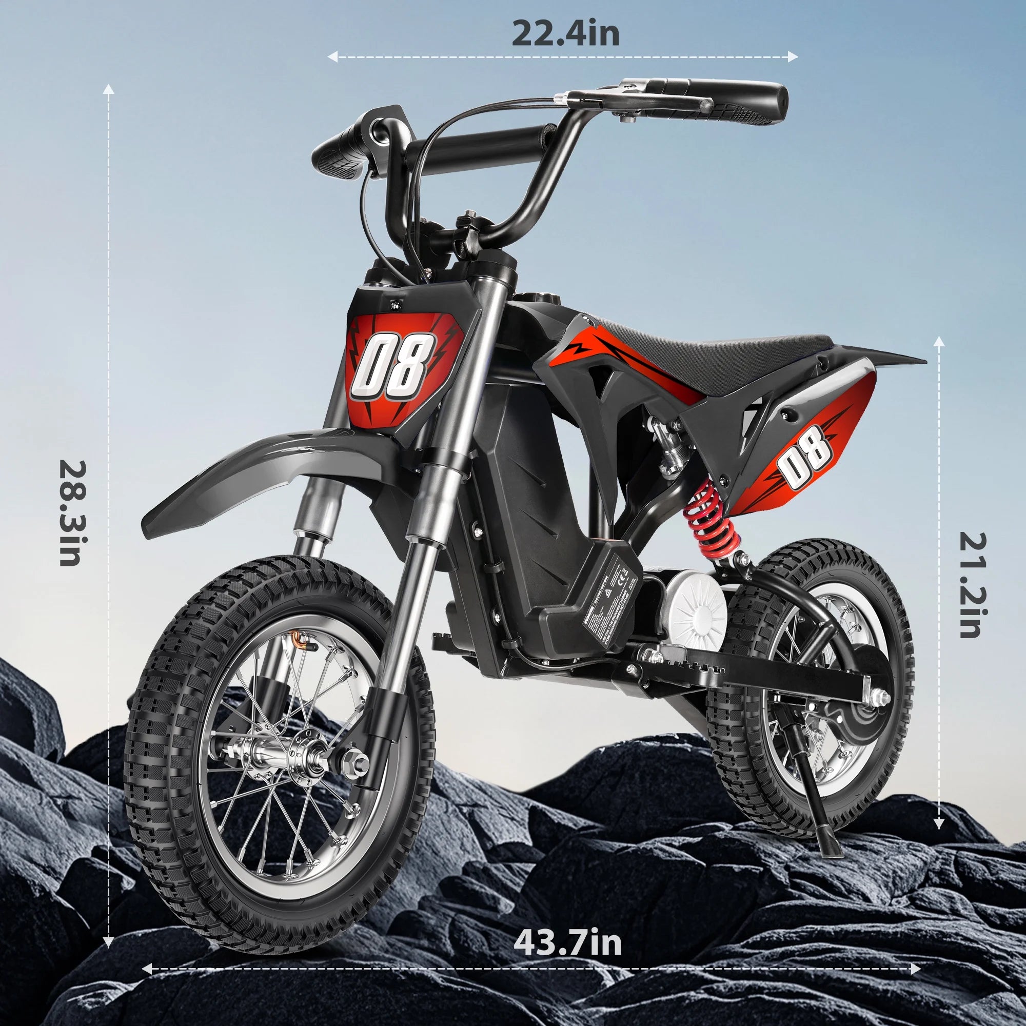 36V Kids Electric Dirt Bike.Fast Speed Electric Motorcycle Up to 16 MPH & 10 Miles Long-Range. 3-Speed Modes. Twist Grip Throttle. Dual Suspension & Brakes for Kids Ages 5-10 Ride on Toys