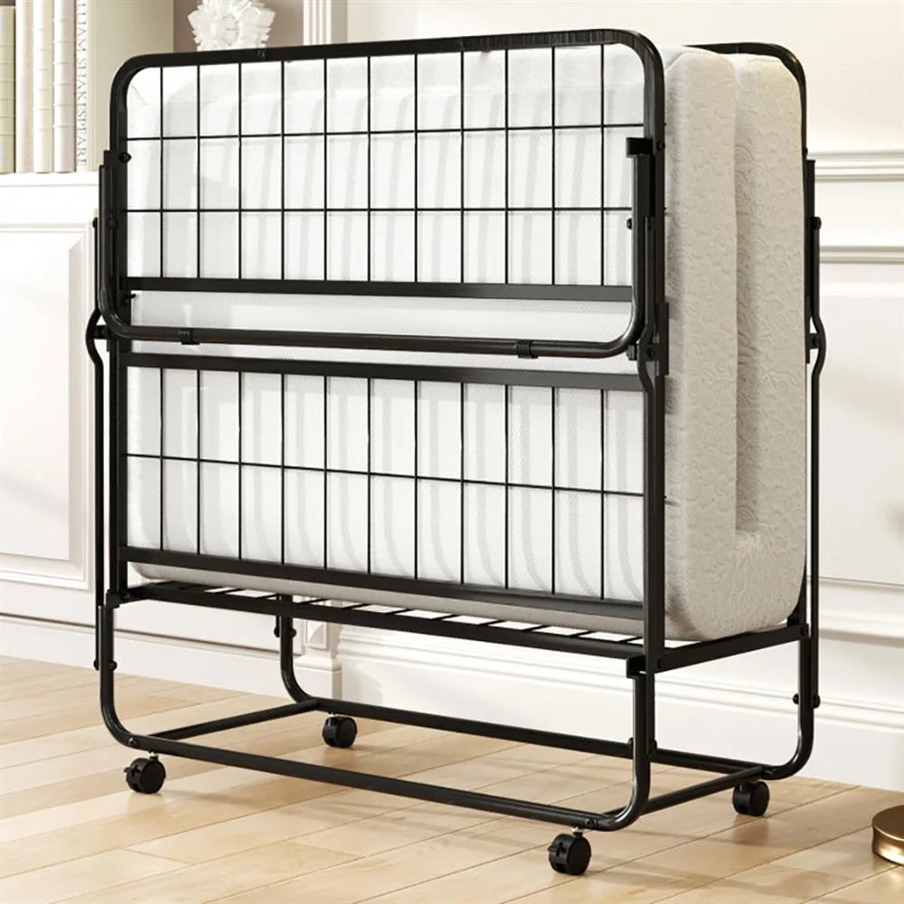 Kepooman Twin Size Folding Bed with Memory Foam Mattress and Heavy-duty Metal Frame