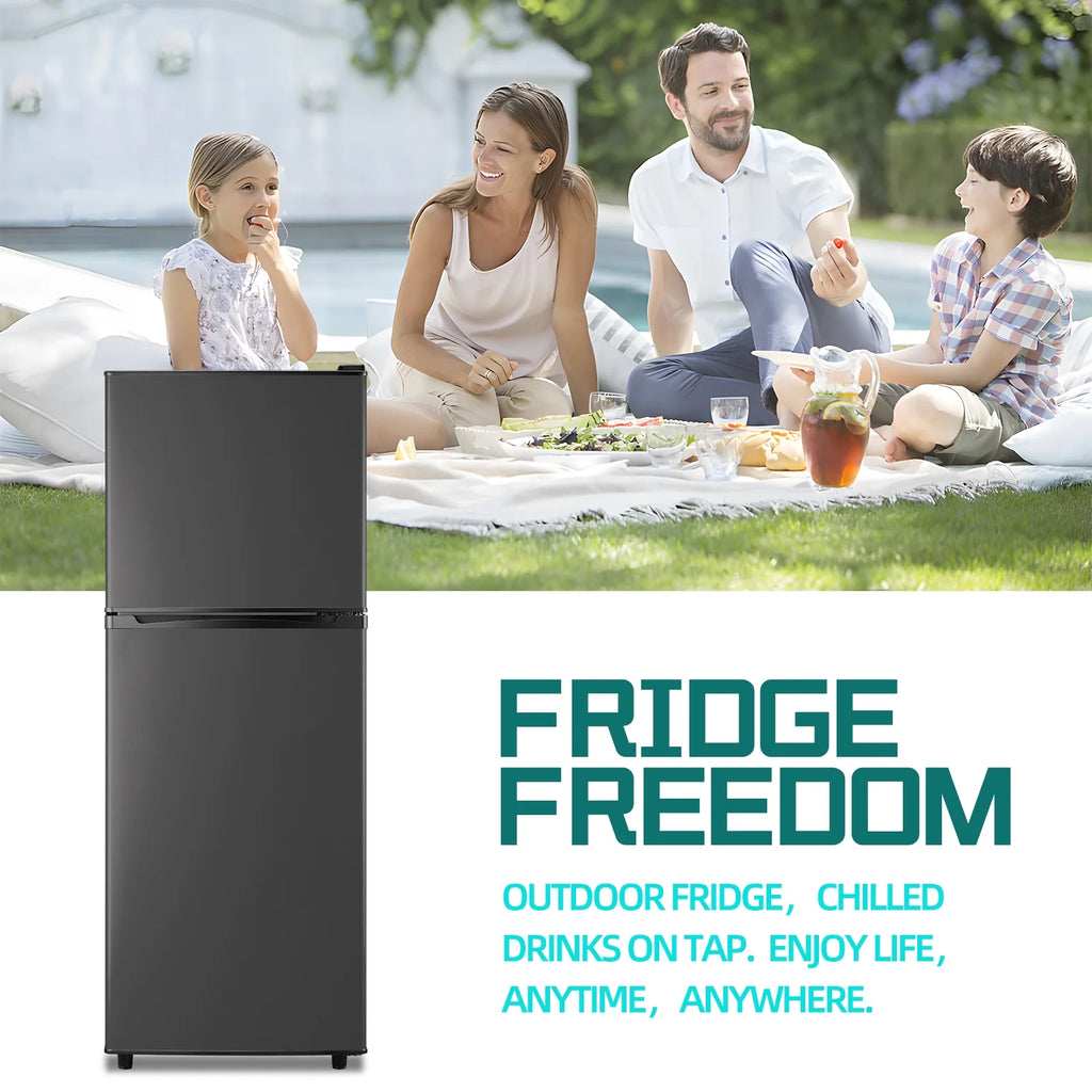 JIEJIA 5.0 Cu.Ft Apartment Size Refrigerators with Separate Freezer. 2 Door Refrigerator. Small Fridge with Freezer. Gray