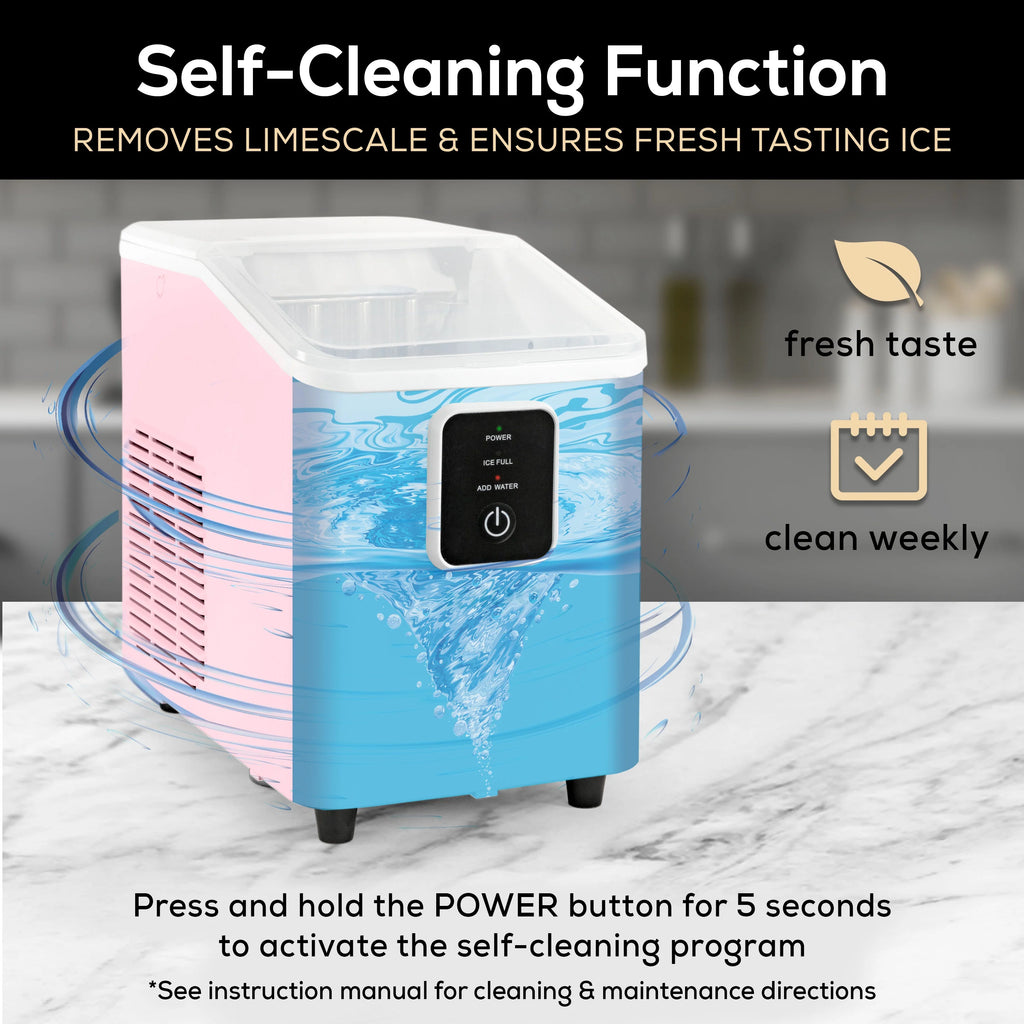Igloo Self-Cleaning Countertop Ice Maker - Compact and Portable - Creates 26 lbs. Per Day. 8 Pieces Ready Every 7-8 Minutes - Includes Ice Scoop and Basket - Aqua