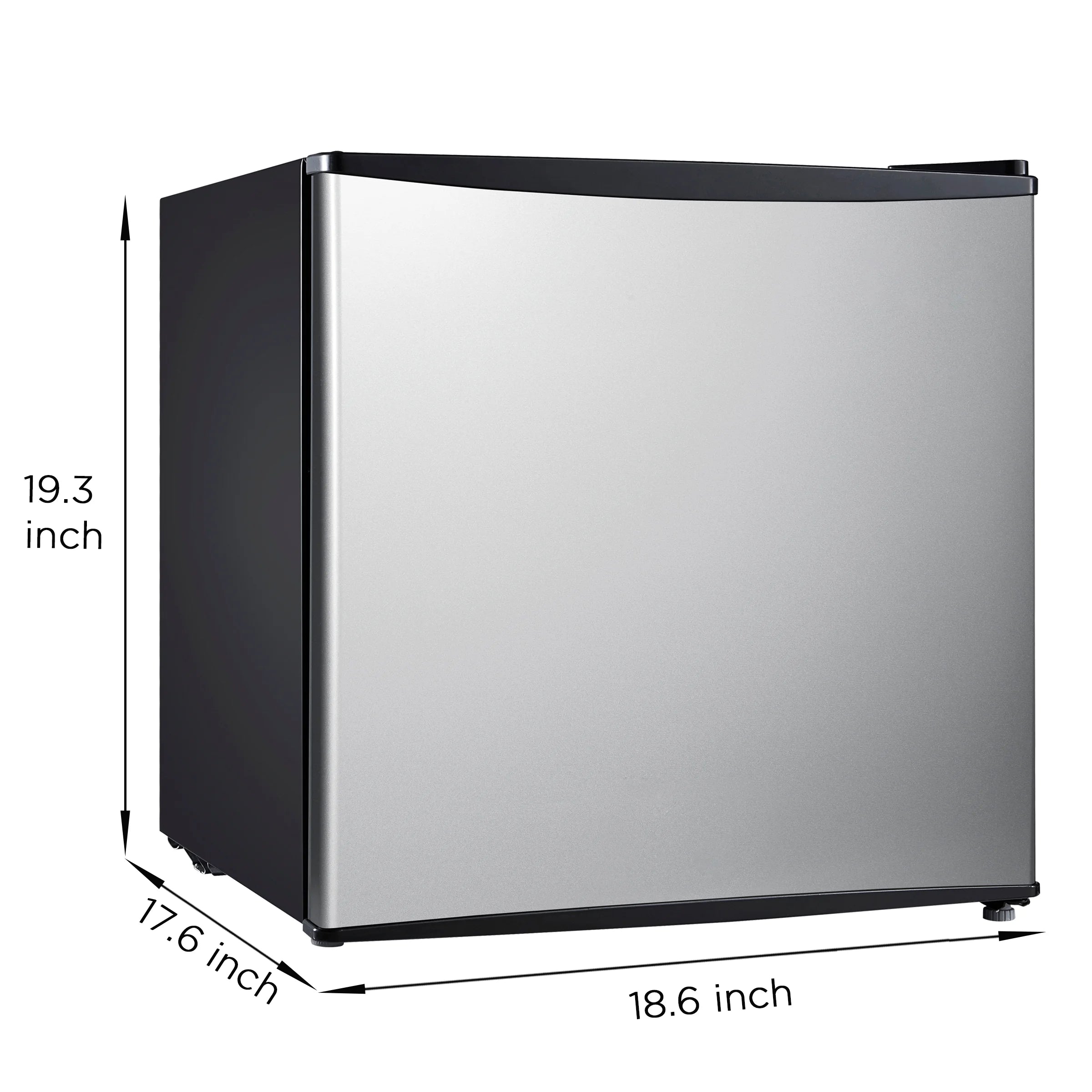 Mainstays 1.7 Cu. ft. Single Door Mini Refrigerator. Stainless Steel Look