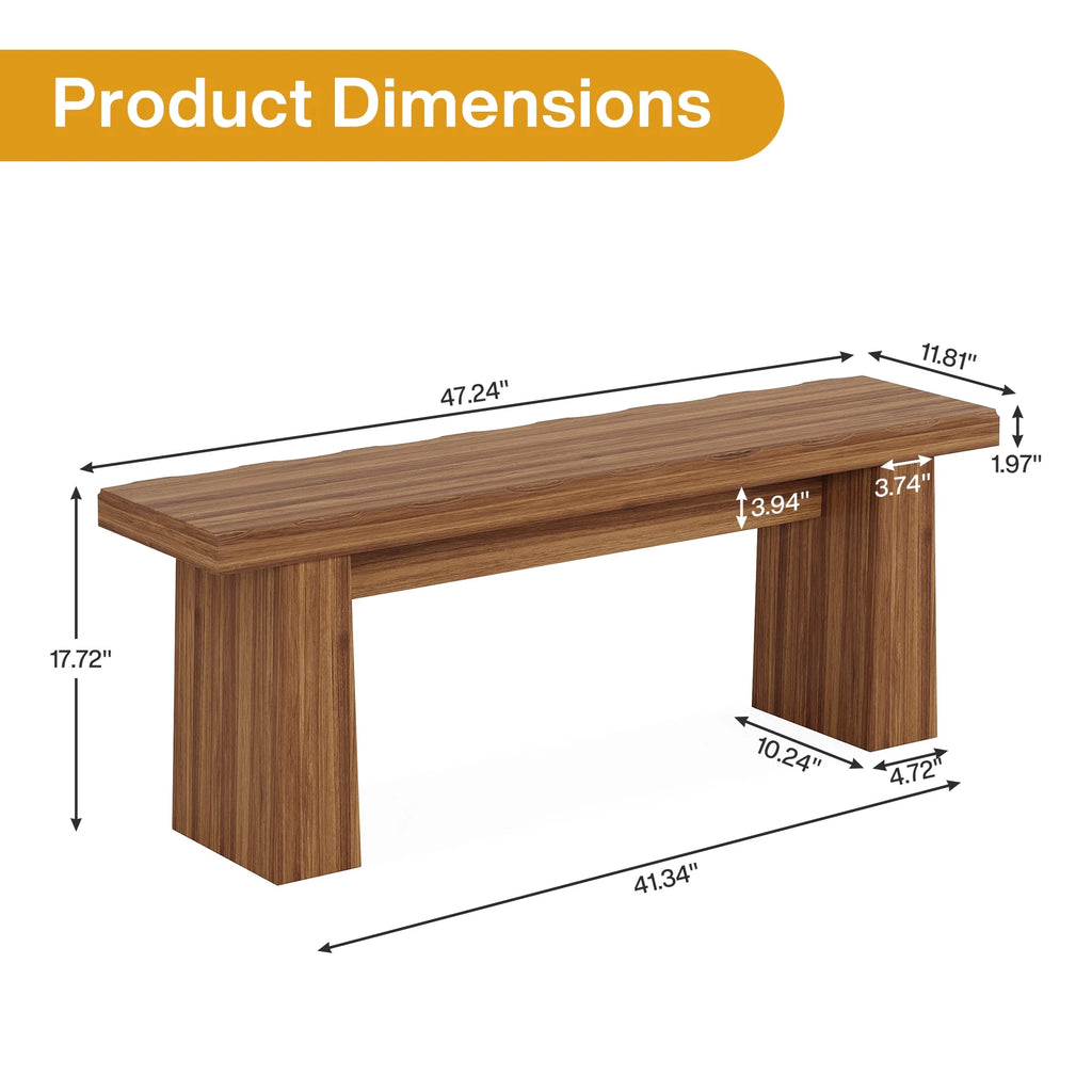 Fnova 48 Wooden Two - Person Backless Entryway Bench with Under - Bench Storage for Outdoor Garden. Living Room. Bedroom. Dining Room. Hallway