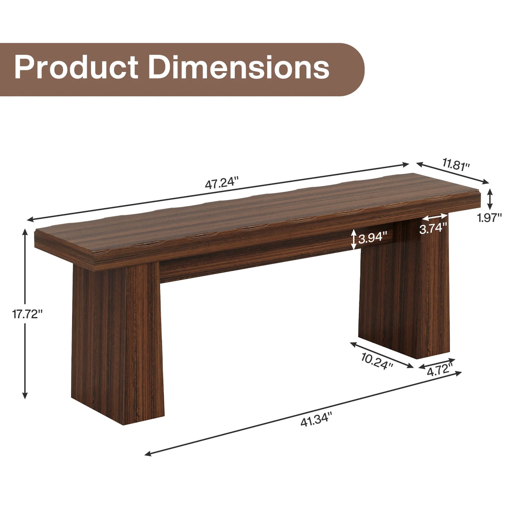 Fnova 48 Wooden Two - Person Backless Entryway Bench with Under - Bench Storage for Outdoor Garden. Living Room. Bedroom. Dining Room. Hallway