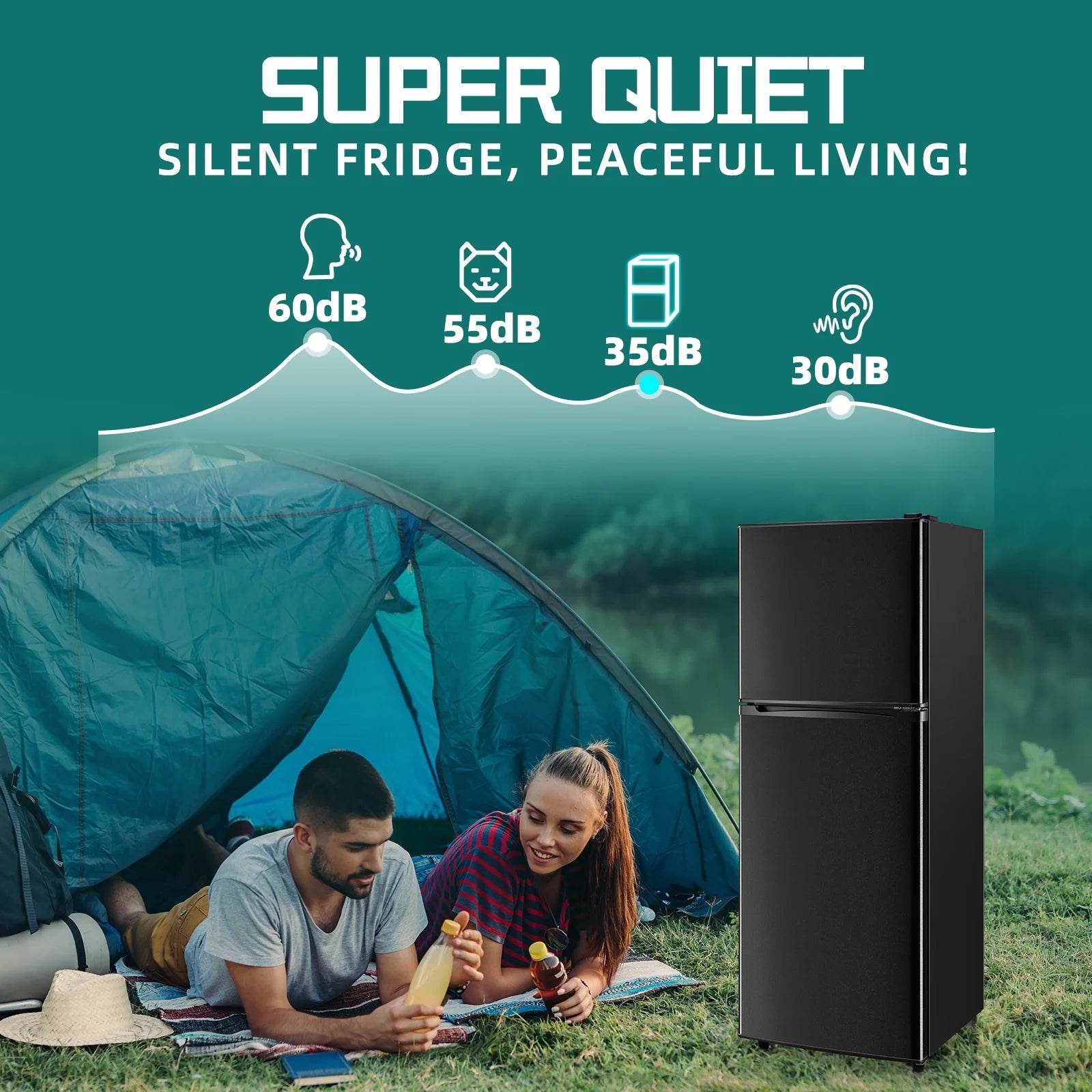 JIEJIA 5.0 Cu.Ft Apartment Size Refrigerators with Separate Freezer. 2 Door Refrigerator. Small Fridge with Freezer. Gray
