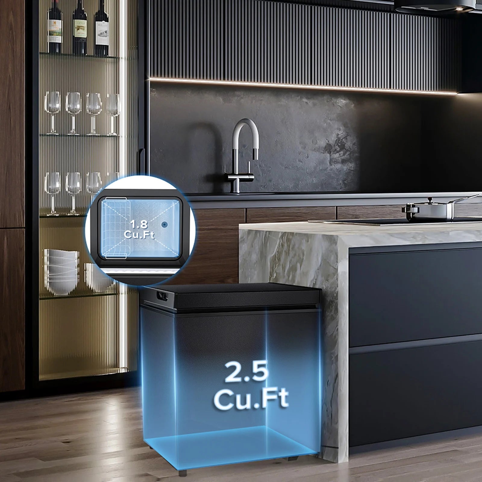 Auseo 8.7 cu. ft. Chest Deep Freezer with Adjustable Temperature. Free Standing Top Open Door Compact Freezer with 3 Removable Basket for Kitchen. Home. Bar. Garage. Office