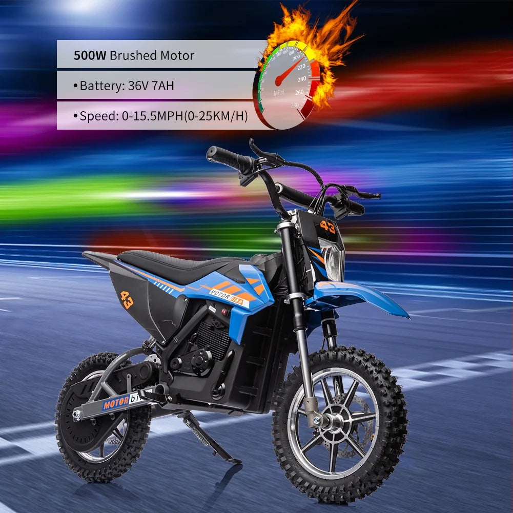 COZONY 36V Kids Electric Dirt Bike.15.5MPH Kids Electric Motorcycle W/ 350W Brushless Motor��LED lights. Air-Filled Tires. Leather Seat.Disc Brake.Max Load 175 Lbs.for Kids Ages 14+ Teenagers. Black
