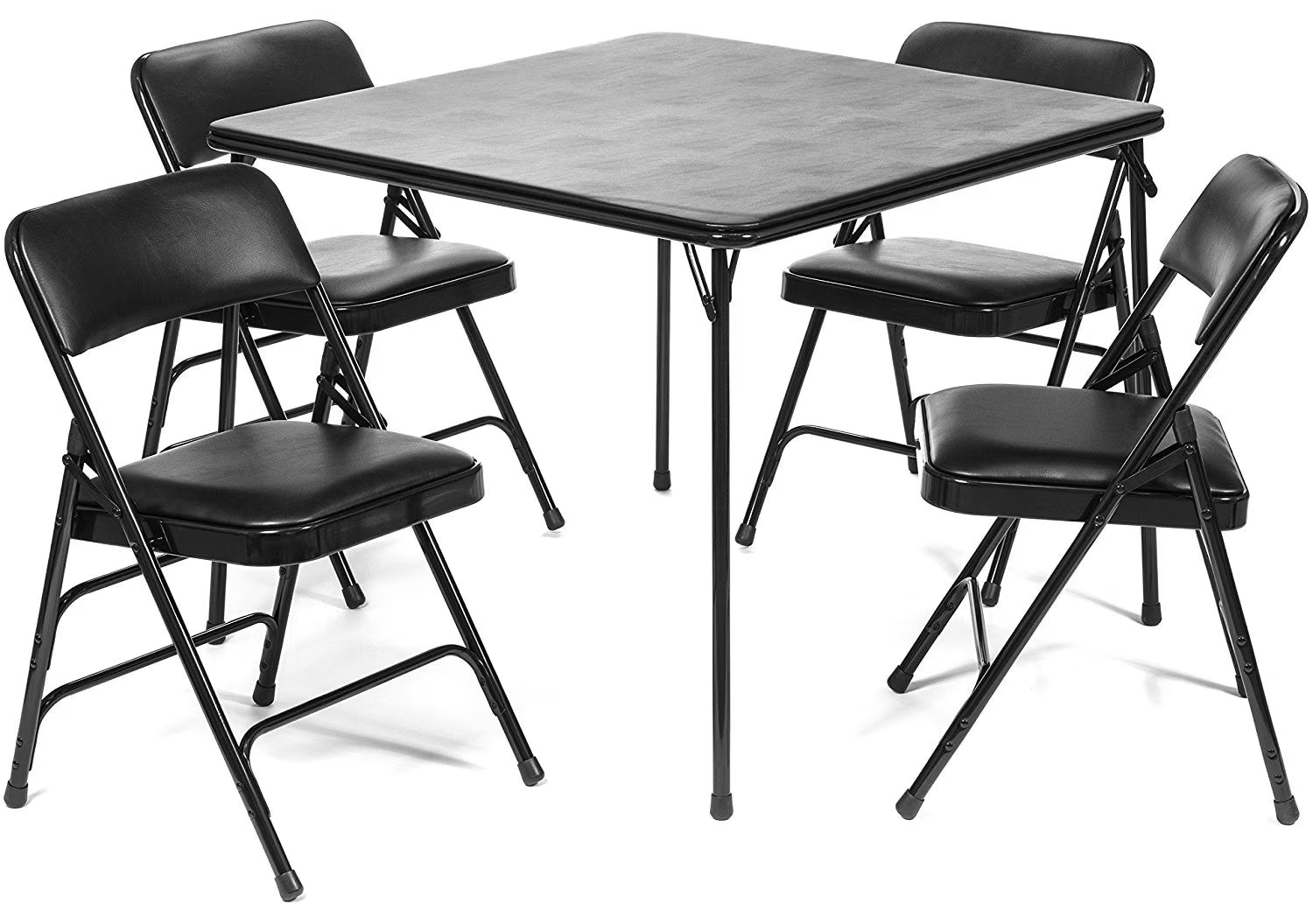 5pc. XL Series 4 Folding Card Table and Triple Braced Vinyl Padded Chair Set. Commercial Quality. Beige. 30