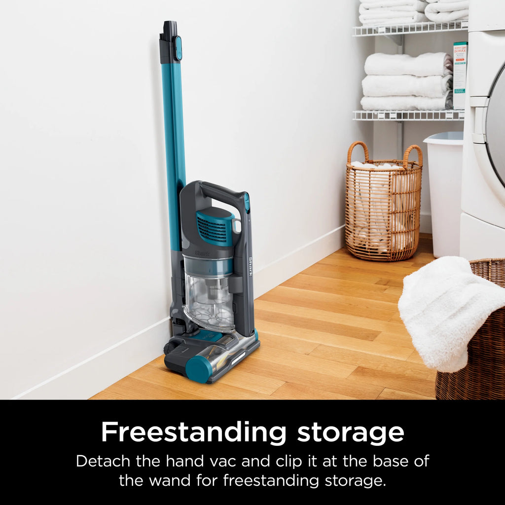 Shark Pet Pro Bagless Cordless Stick Vacuum. Carpets and Hardfloors. Powerfins Brushroll. No Hair Wrap. Up to 40 Min Runtime. XL Dust Cup. IZ240 Teal