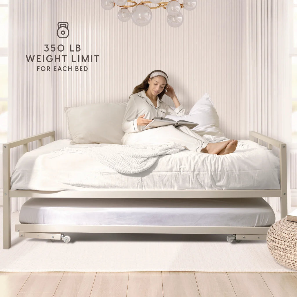 Milliard Twin Daybed and Fold-up Trundle Set. Frame - Mattresses Sold Separately (Black)